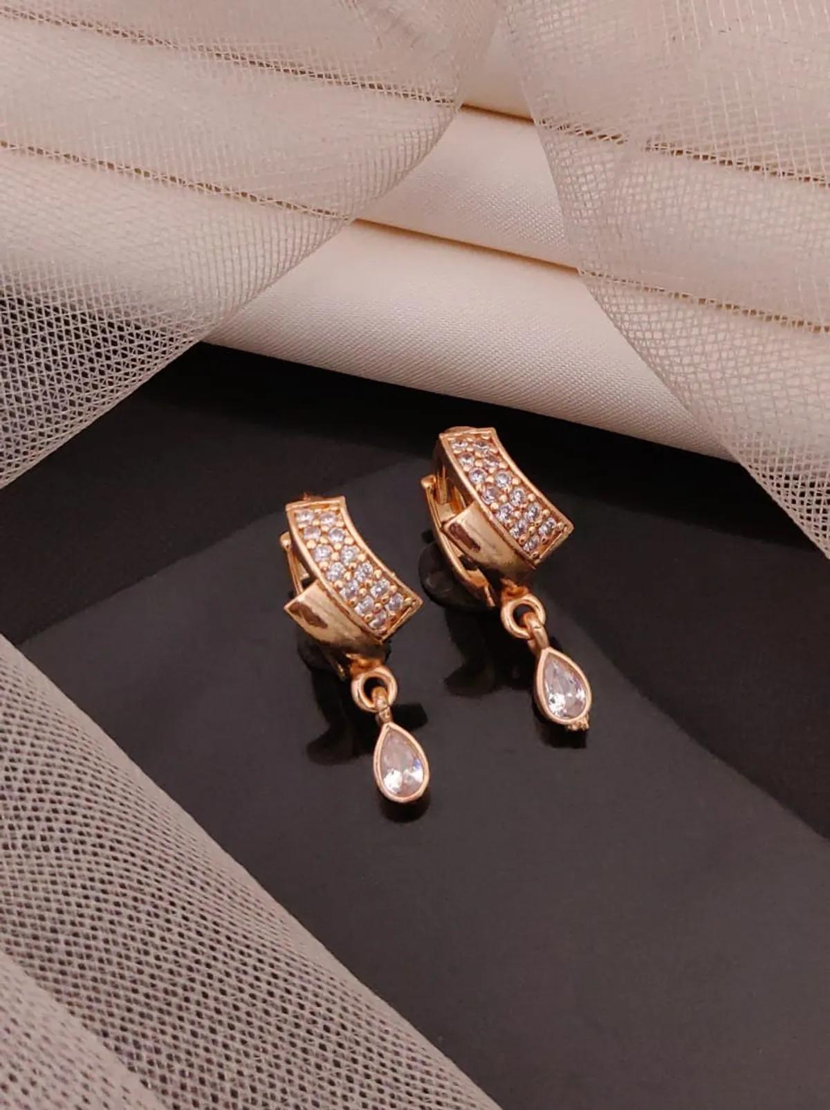 Rose Gold Crystal Drop Earrings — 3 Pair Combo thumbnail 4
