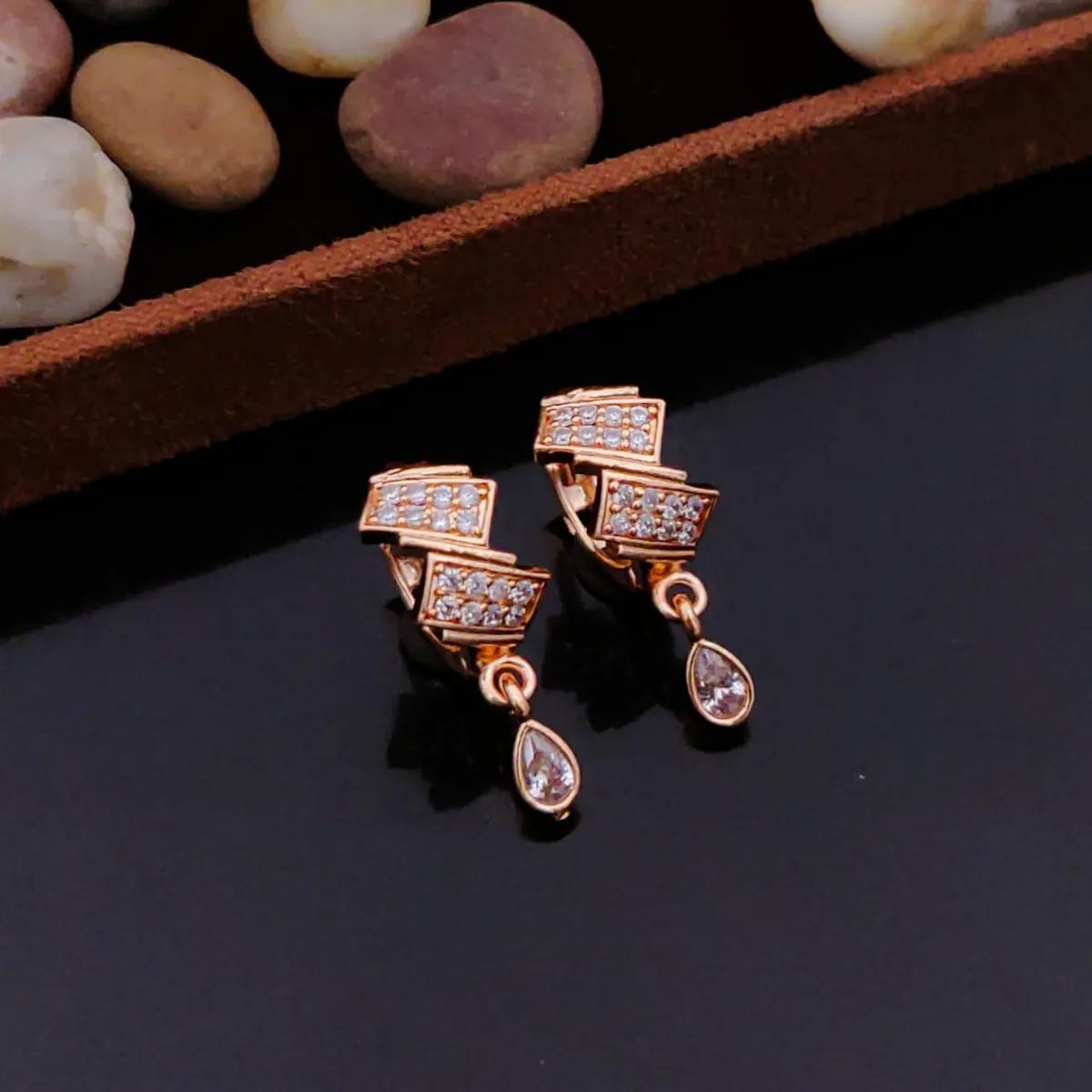 Rose Gold Crystal Drop Earrings — 3 Pair Combo thumbnail 3