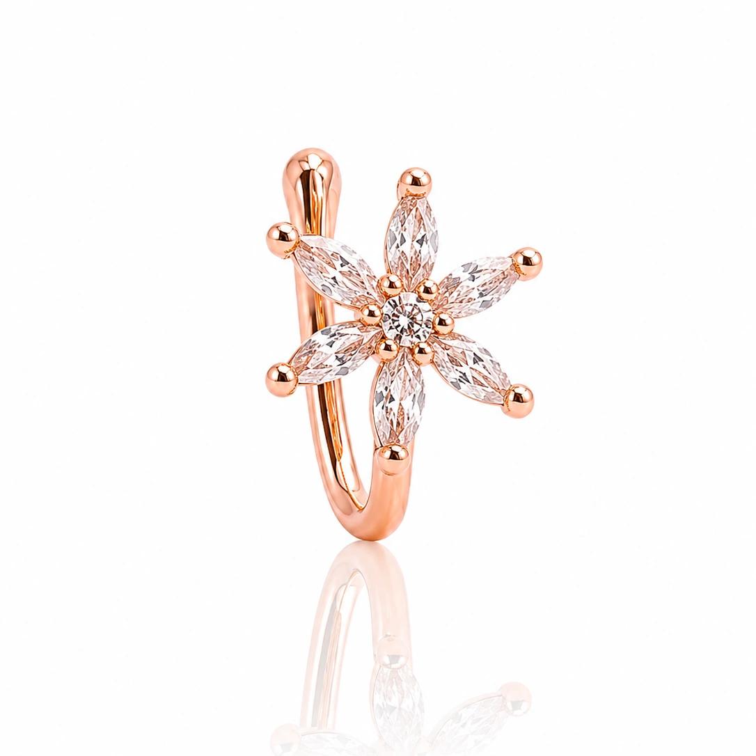 Celeste Floral Rose Gold Nose Pin by Soni De Nakhre