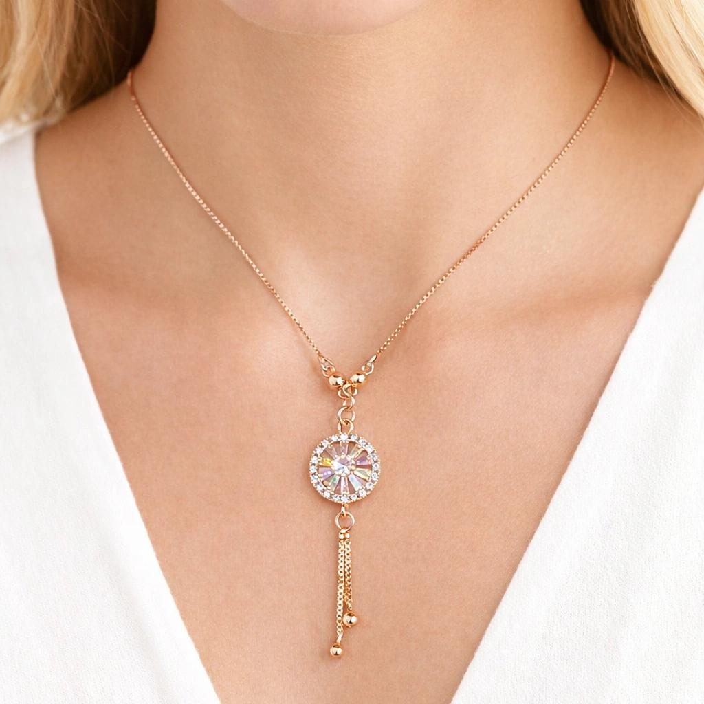 Celeste Radiant Crystal Drop Chain Necklace thumbnail 3