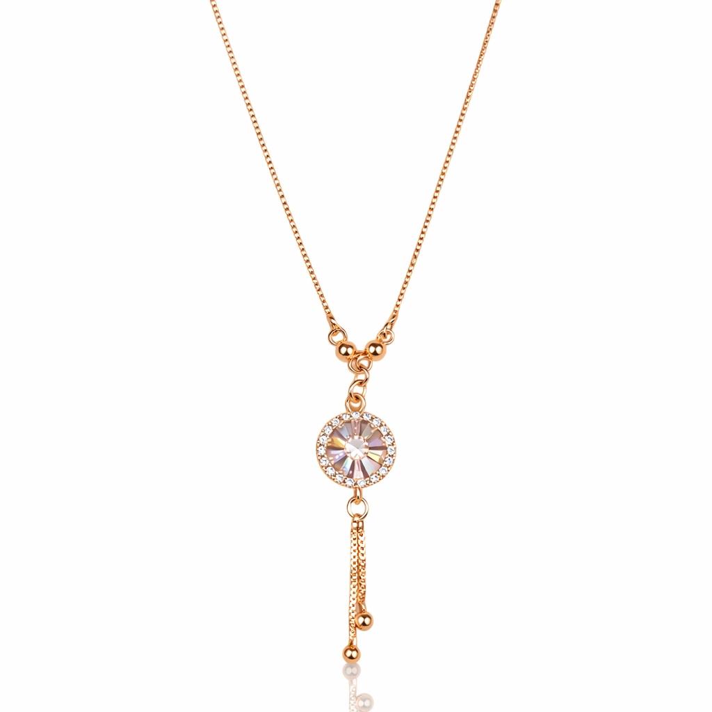 Celeste Radiant Crystal Drop Chain Necklace by Soni De Nakhre
