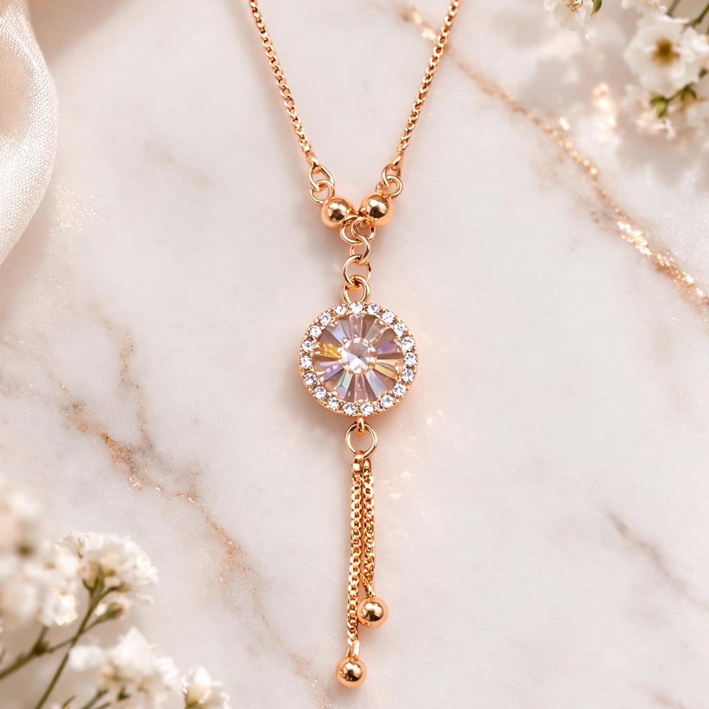 Celeste Radiant Crystal Drop Chain Necklace by Soni De Nakhre — alternate view
