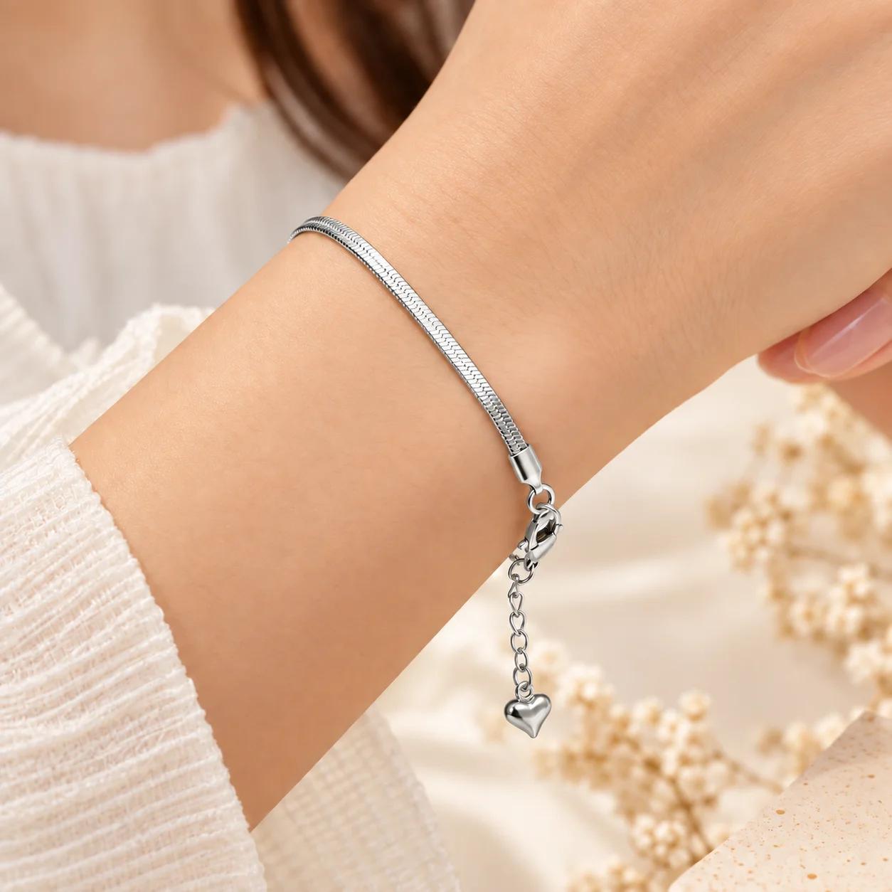 Celeste Silver Serpent Heart Charm Bracelet thumbnail 2