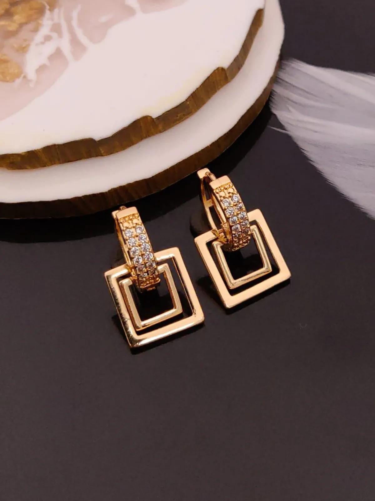 Celeste Traditional Square & Heart Earrings Combo β 2 Pair Set by Soni De Nakhre β alternate view