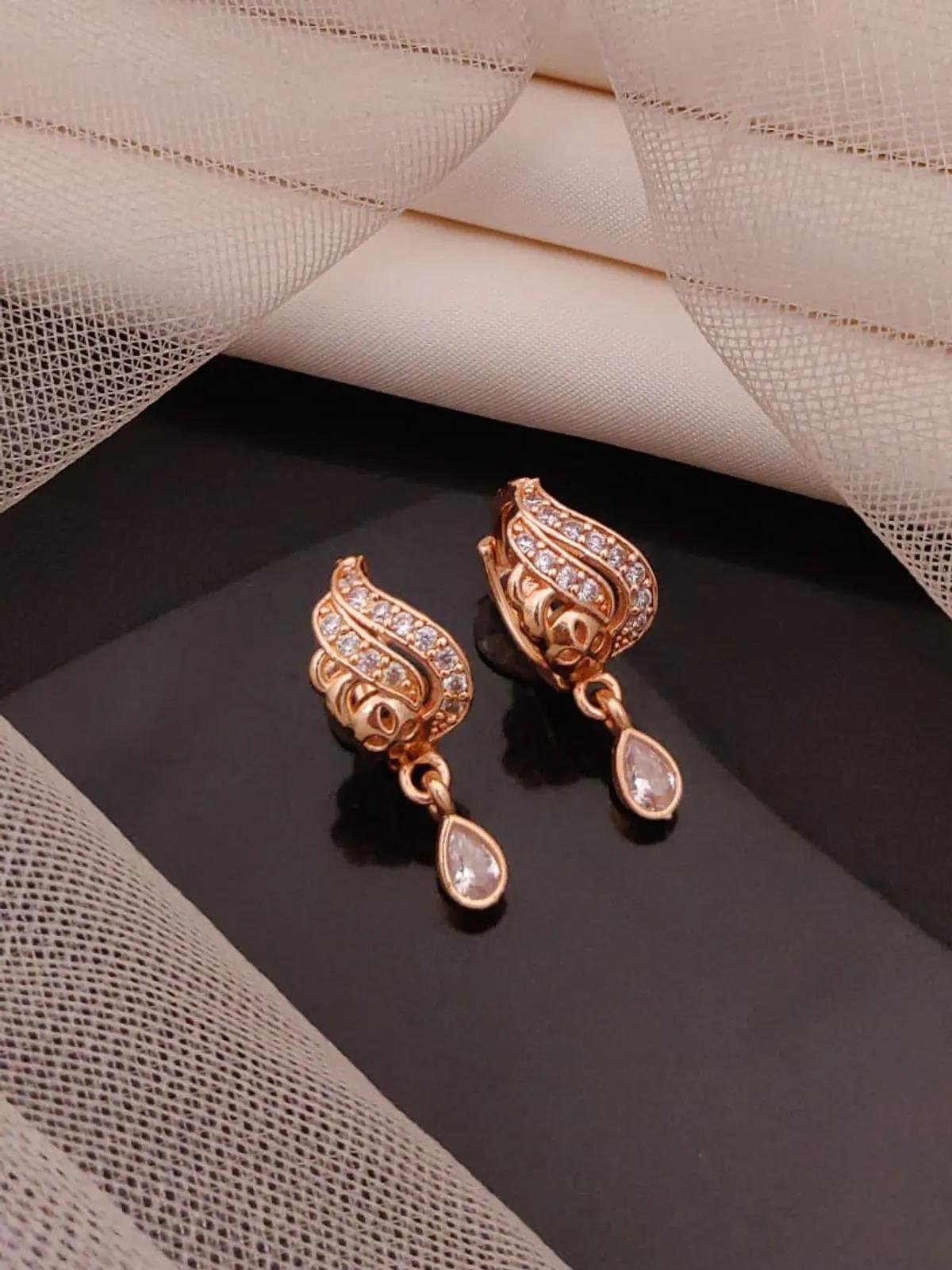 Golden Bloom Crystal Drop Earrings — 3 Pair Combo thumbnail 3