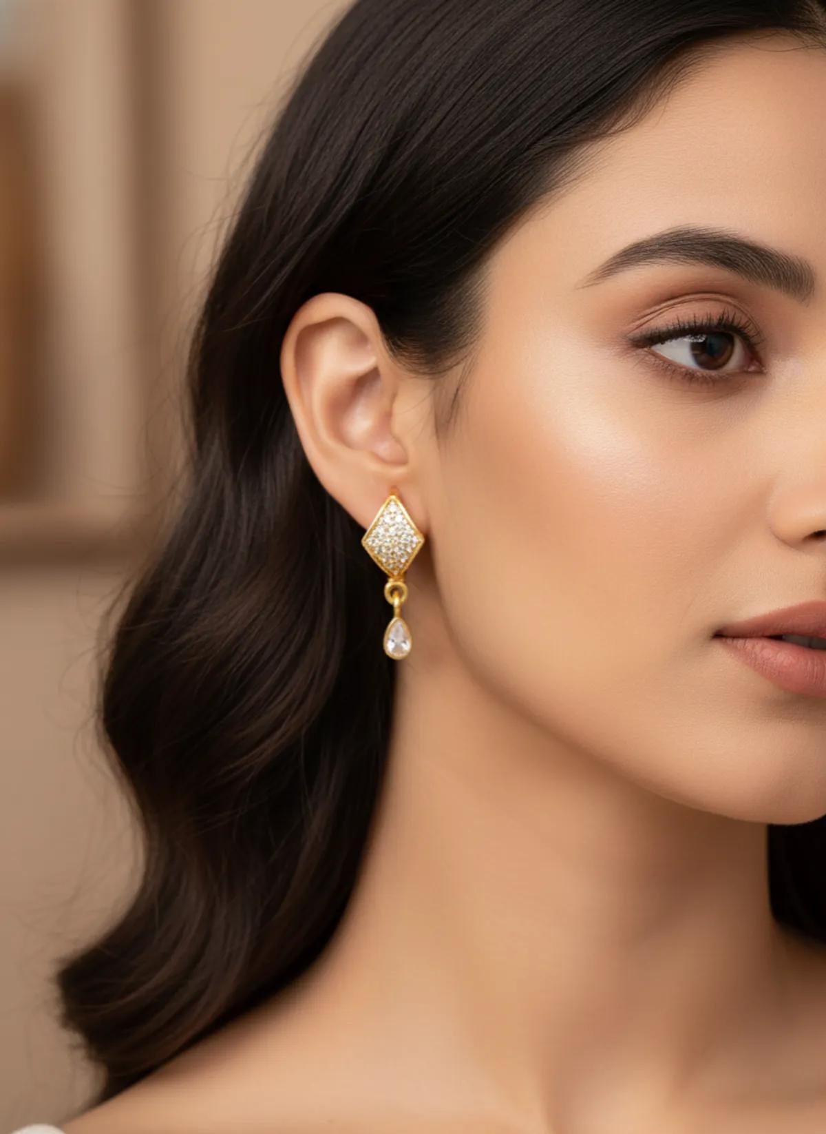 Golden Radiance Traditional Earrings — 3 Pair Combo thumbnail 4